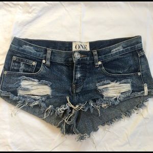 OneTeaspoon Distressed Denim Shorts ‘Trash Whores’